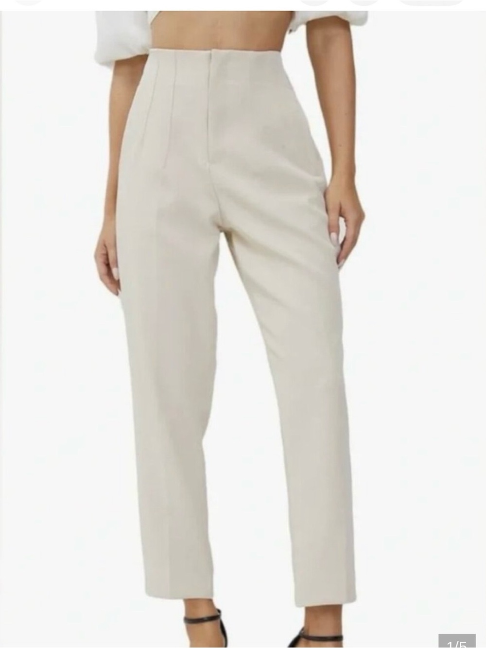 Zara high waisted trouser size M color: ivory